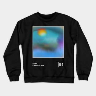 Caribbean Blue / Minimalist Style Graphic Design Crewneck Sweatshirt